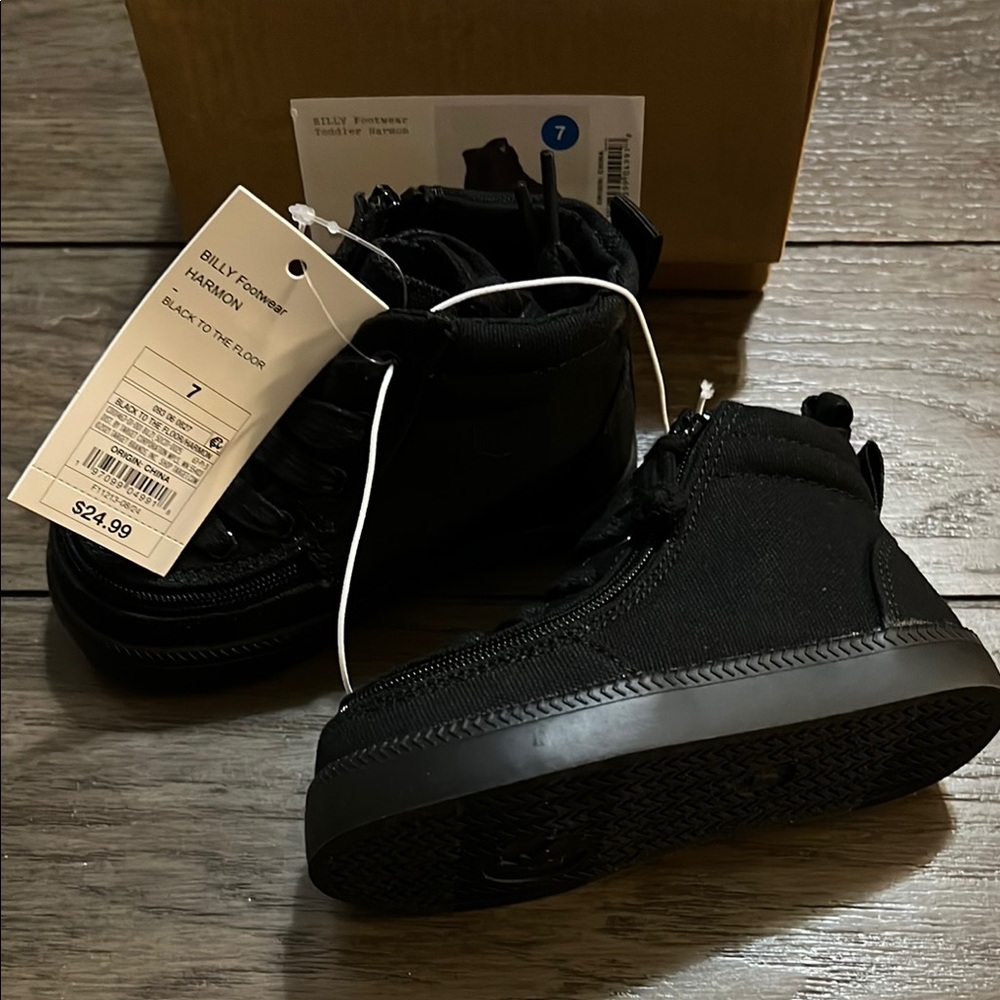 Billy Footwear Black High-Top Zip Sneakers
